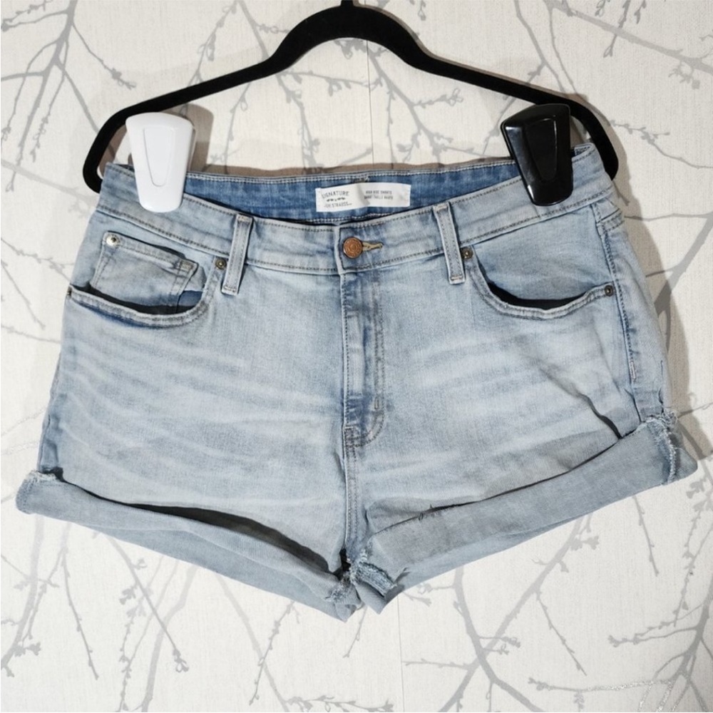Signature by Levi Strauss High Rise Light Wash Shorts